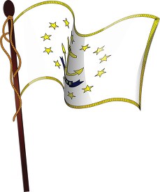 rhode island flag on a flagpole