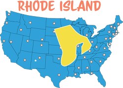 rhode island map united states clipart