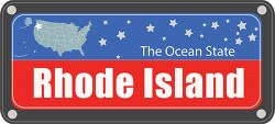 rhode island state license plate with nickname clipart