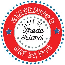Rhode Island Statehood 1790 date statehood round style with star