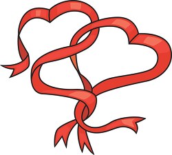 ribbon shaped hearts representing love clipart