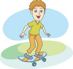 riding a skateboard cartoon clipart