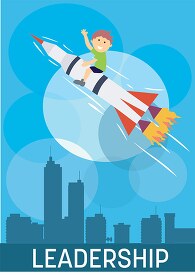 riding on a rocket clipart representing leadership