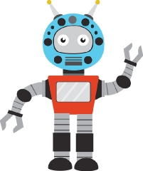 robot gray color with large eyes copy
