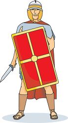roman soldier with shield clipart