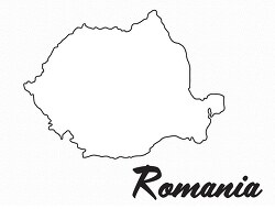 romania country map black white clipart