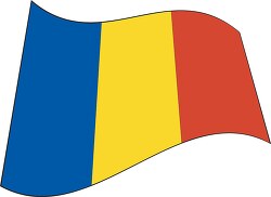 Romania flag flat design wavy clipart