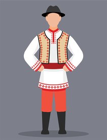 romania man wearing traditional clothing clipart