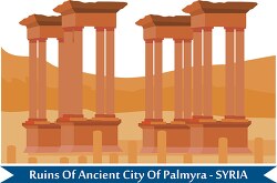 ruins of ancient city of palmyra syria clipart