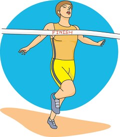 runner at the finish line clipart