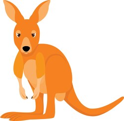 sad looking kangaroo character clipart