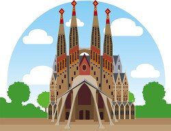 sagrada familia church barcelona spain clipart