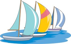 sail boat racing clipart