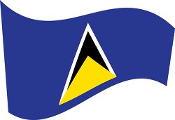 Saint Lucia flag flat design wavy clipart