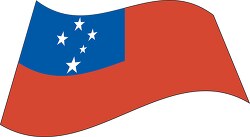 Samoa flag flat design wavy clipart