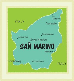 San Marino country color border map clipart
