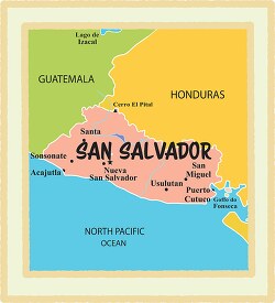 san salvator country map color border clipart