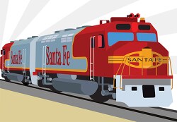 santa fe train engine train clipart