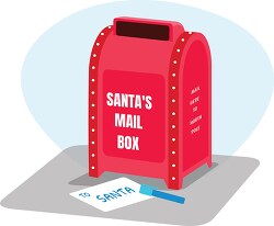 santa mailbox with letter to santa clipart