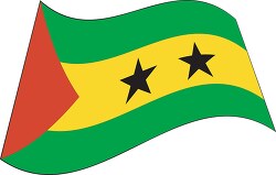 Sao Tome flag flat design wavy clipart