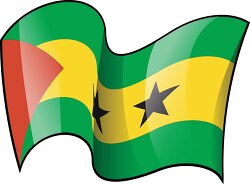 Sao Tome wavy country flag clipart