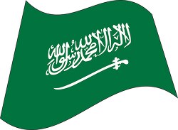 Saudi Arabia flag flat design wavy clipart