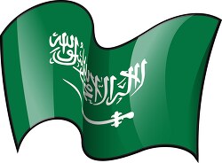 Saudi Arabia wavy country flag clipart