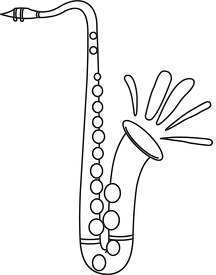 Saxohone Woodwind Instrument outline clipart