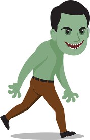 scary zombie character happy halloween clipart