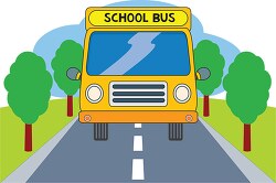 school bus on road back to school clipart 6726