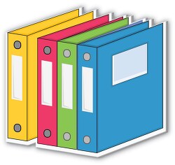 school three ring binder many colors clipart