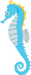 seahorse in the ocean gray color