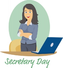 secretary standing near desk secretaries day clipart