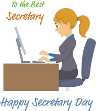 secretary working at desk happy secretaries day clipart