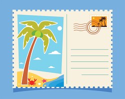 sending summer travel postcard clipart