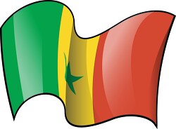 Senegal wavy country flag clipart