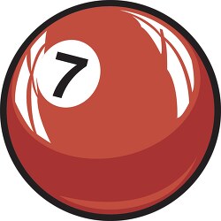seven number billard ball clipart