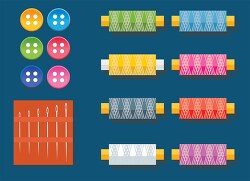 sewing items buttons thread needles clipart