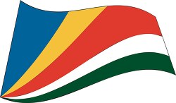 Seychelles flag flat design wavy clipart
