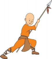 shaolin warriors monk clipart