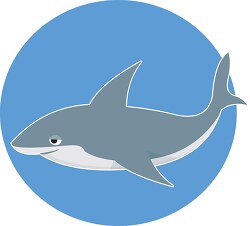 shark with round blue background clipart