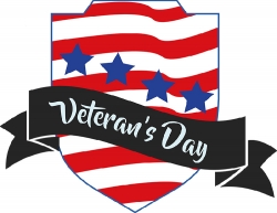 shield red white blue with veterans day clipart