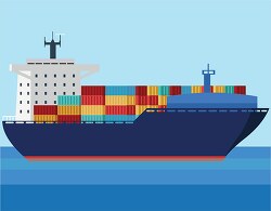 ship with cargo containers clipart