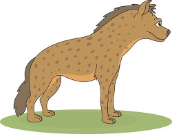 side view standing hyena clipart