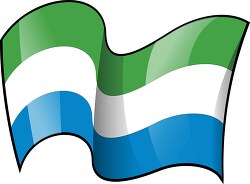 Sierra Leone wavy country flag clipart