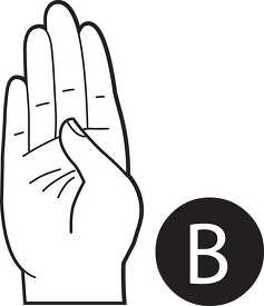 sign language letter b outline