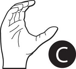 sign language letter c outline