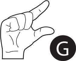 sign language letter g outline