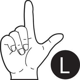 sign language letter l outline