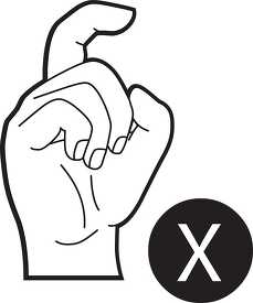 sign language letter x outline